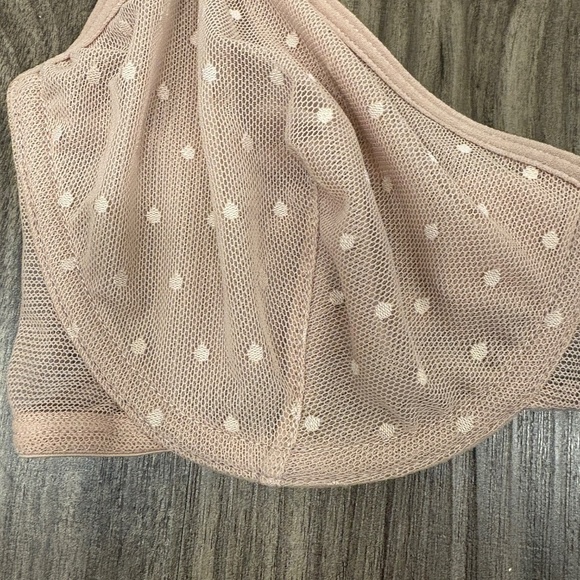 LIVELY Womens The Dot Mesh Underwire Unlined Bra Light Purple Polka Dots 32D - Picture 8 of 8